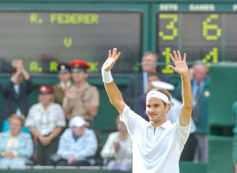 King Roger festeggia Wimbledon 2004