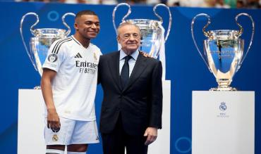 Florentino Perez con Mbappè